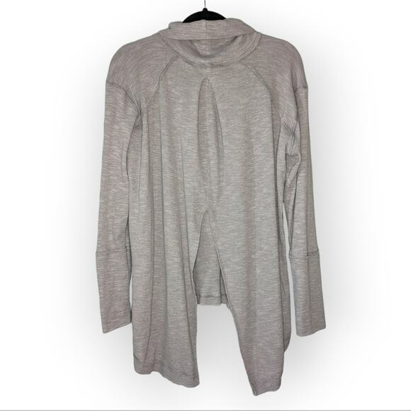 We the Free Women's Taupe Beige Split Back Cowl Neck Long Sleeve Size Medium - Picture 2 of 8